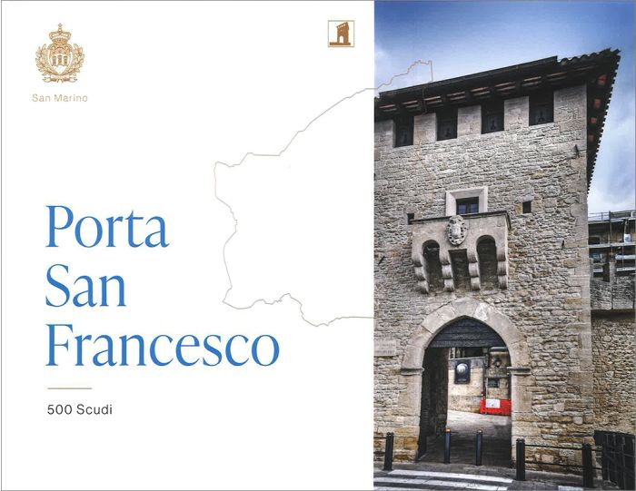 Banconota souvenir 500 scudi in folder