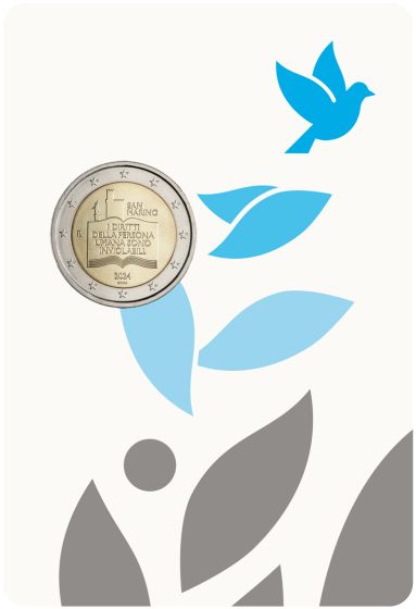 2EUR commemorativo 2024 "50th Anniversary of the Declaration of the Rights of Citizens and Fundamental Principles of the San Marino Constitution"