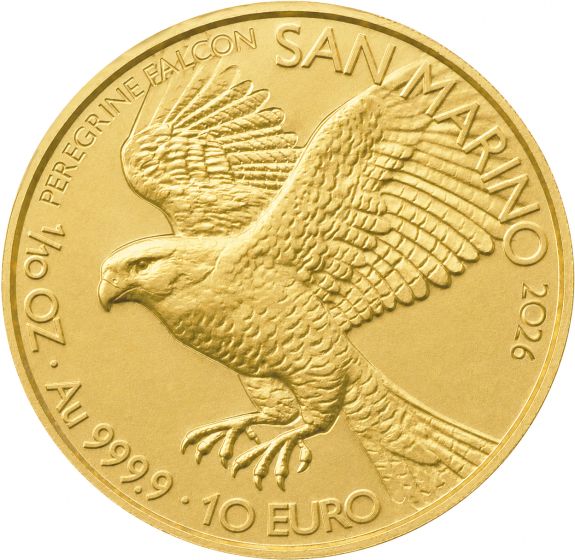 10 Euro da 1/10 oncia oro "Falco Pellegrino"