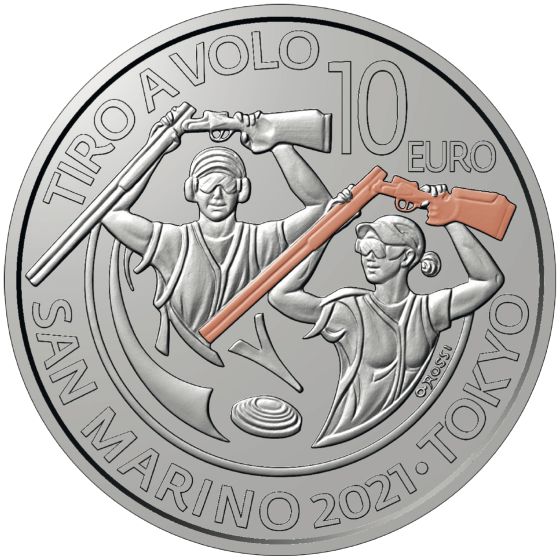 10 euro argento Vittorie delle medaglie nel tiro a volo a Tokyo