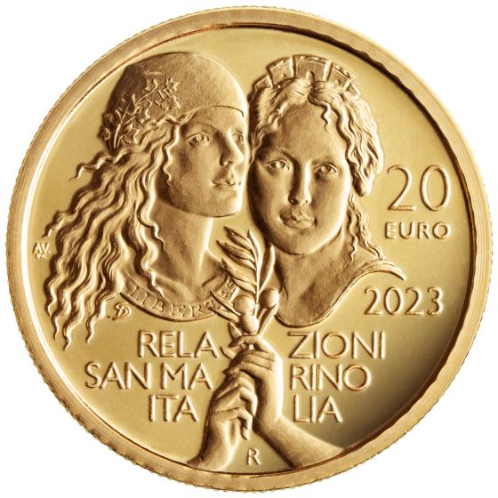 20 Euro oro Fior di conio brillante (BU) "Relazioni San Marino - Italia"