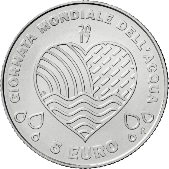 Brilliant uncirculated divisional coin set 2017 with new national sides with a 5 euro silver uncirculated  "World Water Day" 