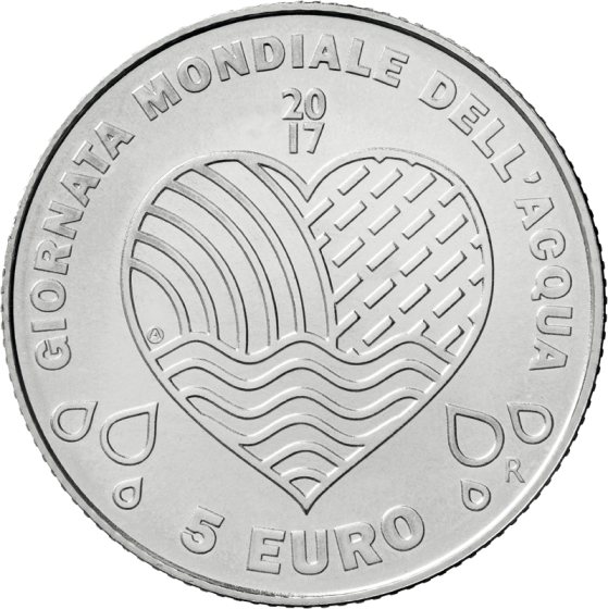 Monetazione divisionale fior di conio 2017 con 5 Euro Arg. fior di conio dedicata alla "Giornata mondiale dell'acqua" 