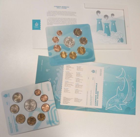 Monetazione divisionale fior di conio 2020 contenente una moneta in argento da 5 Euro fior di conio dedicata alla â€œGiornata mondiale degli oceaniâ€