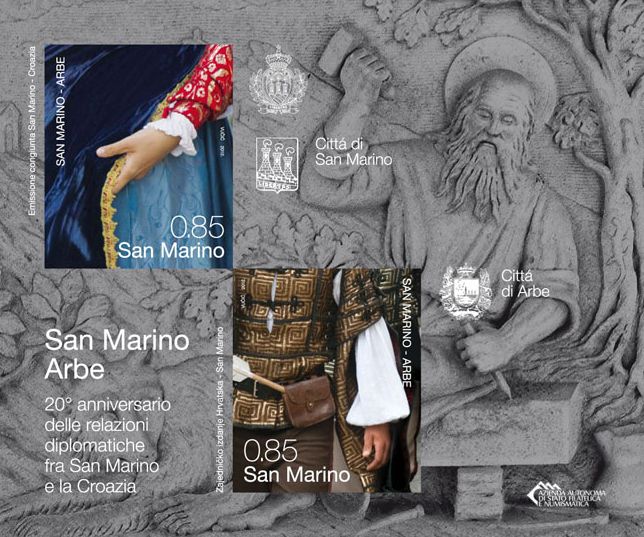 Emissione congiunta 20° Anniversario delle relazioni diplomatiche fra San Marino e la Croazia   