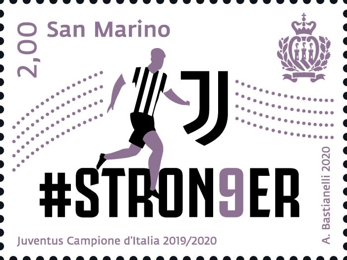 Francobollo Juventus Campione dâ€™Italia 2019-2020