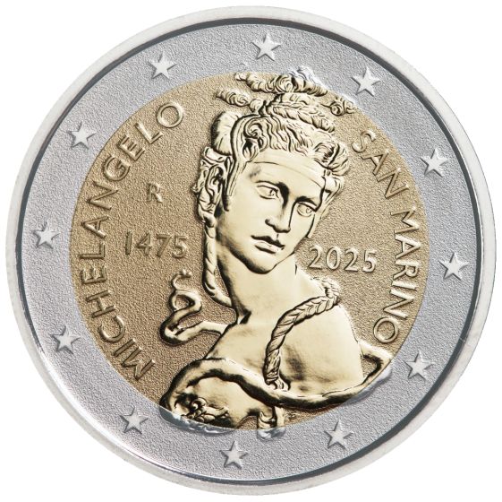 2 Euro reverse proof "550th anniversary of the birth of Michelangelo"