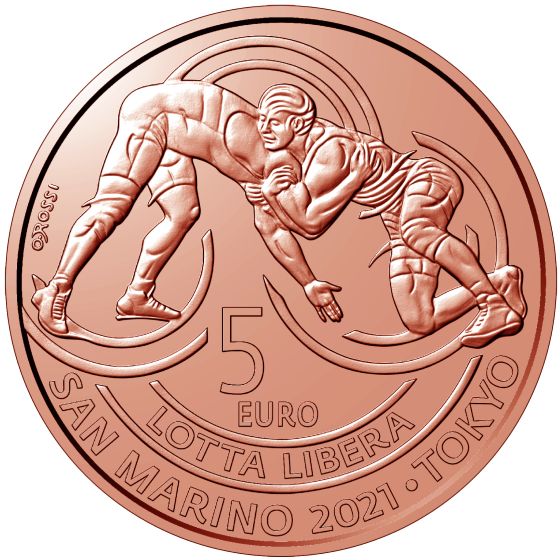 5 euro rame Vittoria della medaglia nella lotta libera a Tokyo