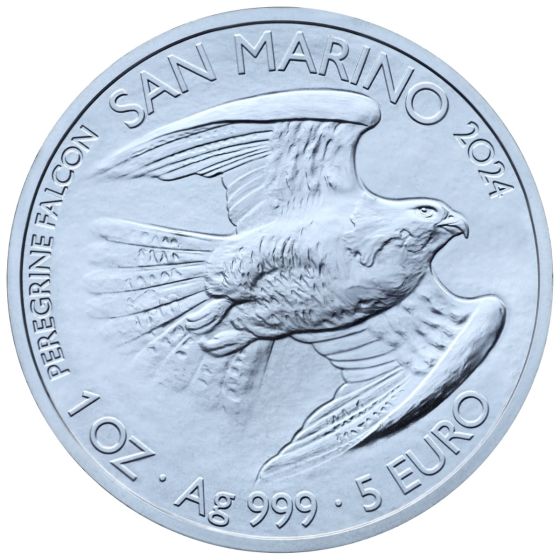 5 Euro of a 1 ounce coin "Falco Pellegrino"