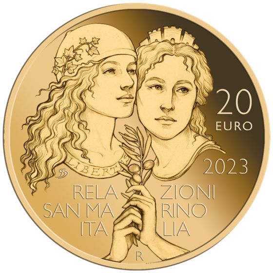 20 Euro gold coin BU "Relations between San Marino and Italy"