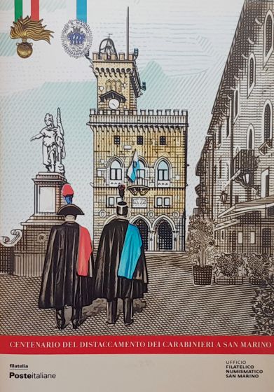 Folder Centenario del distaccamento dei Carabinieri a San Marino - Emissione congiunta San Marino - Italia